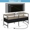 Rustic Oak TV Stand with Charging Station, Fits Up to 50 Inch TVs, Storage Drawers & Open Shelves